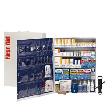 200 Person ANSI 2021 Class B, 5 Shelf First Aid Cabinet 91342