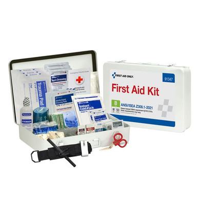 50 Person ANSI 2021 Class B, Metal First Aid Kit 91347