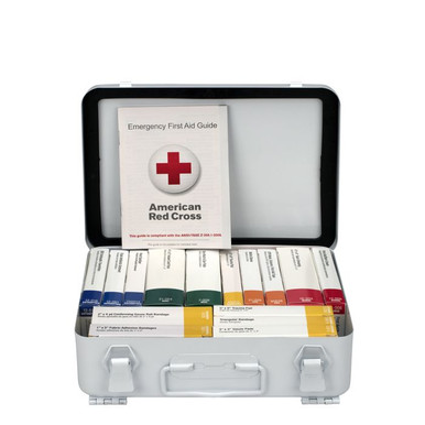 25 Person ANSI 2021 Class A, 16 Unit Metal First Aid Kit 91348