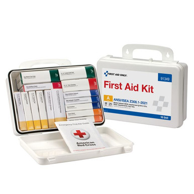 25 Person ANSI 2021 Class A, 16 Unit Plastic First Aid Kit 91349