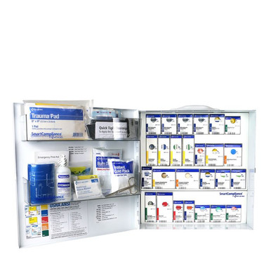 Large Metal SmartCompliance First Aid Cabinet,ANSI 2021 Class B with Medications 91376