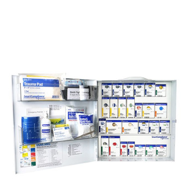 Large Metal SmartCompliance Food Service First Aid Cabinet, ANSI 2021 Class B with Medications 91378