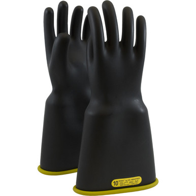 NOVAX Class 2 Rubber Insulating Glove with Bell Cuff - 14", 11, Black 154-2-14/11