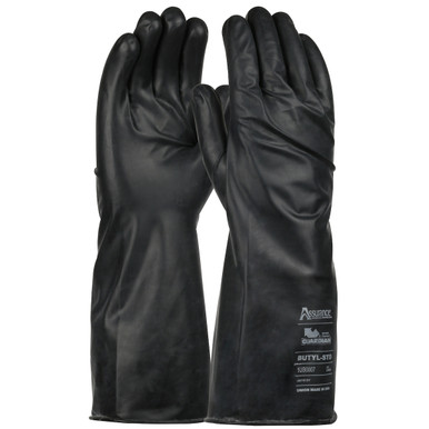 Assurance Guardian 14" Long 7 Mil Butyl Rubber Glove with Smooth Grip, S, Black 1UB0007S