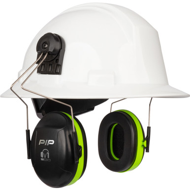 v1 V1 Full Brim Mounted Passive Ear Muff - NRR 23, OS, Neon Green 263-V1FB