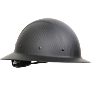 Wolfjaw Full Brim Smooth Dome Hard Hat with Matte Carbon Fiber Shell, 8-Point Riveted Textile Suspension and Wheel-Ratchet Adjustment, OS, Black 280-HP1471R-11M