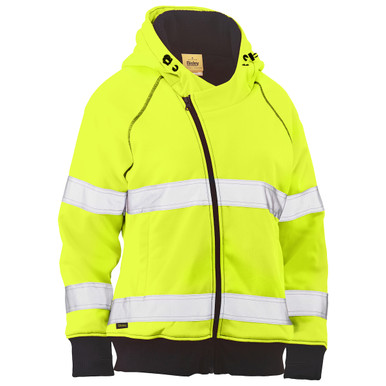 Bisley ANSI Type R Class 2 Women's Contoured Full Zip Hooded Sweatshirt with Sherpa Lining, 3XL, Hi-Vis Orange 323W6819T-OR/3XL