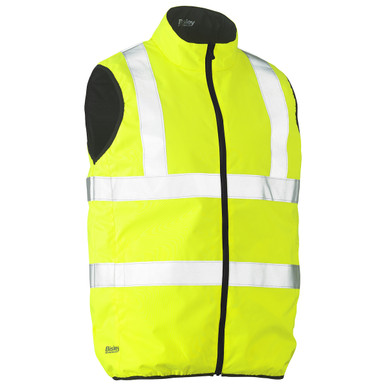 Bisley ANSI Type R Class 2 Reversible Puffer Vest, M, Hi-Vis Yellow 332M0330H-YEL/M