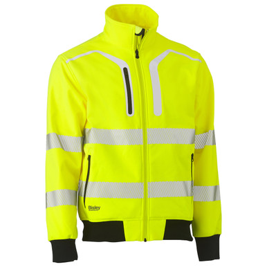 Bisley ANSI Type R Class 3 Soft Shell Jacket, M, Hi-Vis Yellow 333M6979T-YEL/M