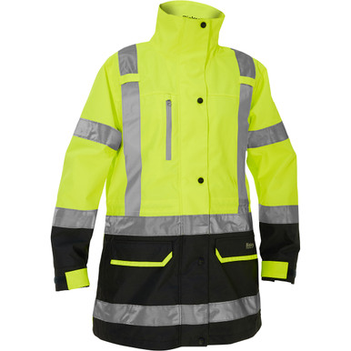 Bisley ANSI Type R Class 3 Women's 5-in-1 Jacket with Navy Bottom, 2XL, Hi-Vis Yellow 333W6375H-YL/2XL