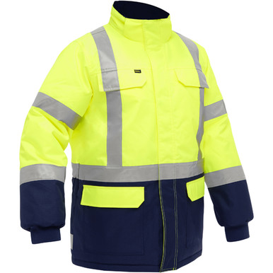 Bisley ANSI Type R Class 3 and CSA Z96 Class 2 X-Back Extreme Cold Jacket with Navy Bottom, S, Hi-Vis Orange 343M6450X-ORNV/S