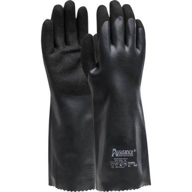 Assurance Nitrile Coated Glove with PolyKor Blended Liner and MicroFinish Grip on Palm & Fingers - 14", M, Gray 56-586CR/M