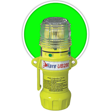 Eflare 6" Safety & Emergency Beacon - Flashing / Steady-On Green, 6", Green 939-UB280-G