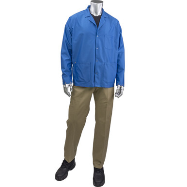 Uniform Technology Staticon Short ESD Labcoat, S, Royal BR16-45RB-S