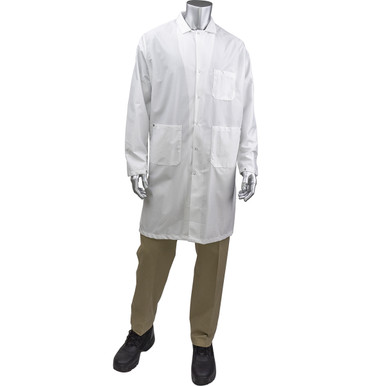 Uniform Technology Staticon Long ESD Labcoat, XS, White BR18-45WH-XS