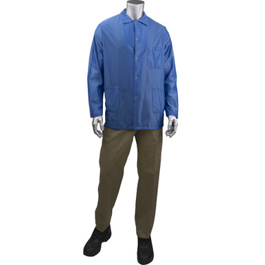 Uniform Technology StatStar Short ESD Labcoat, XL, Royal BR49A-44RB-XL