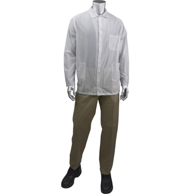 Uniform Technology StatStar Short ESD Labcoat, L, White BR49A-44WH-L