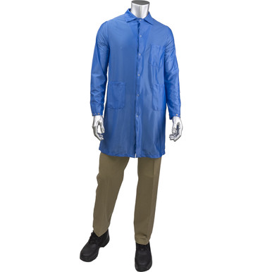 Uniform Technology StatStar Long ESD Labcoat, L, Royal BR51-44RB-L