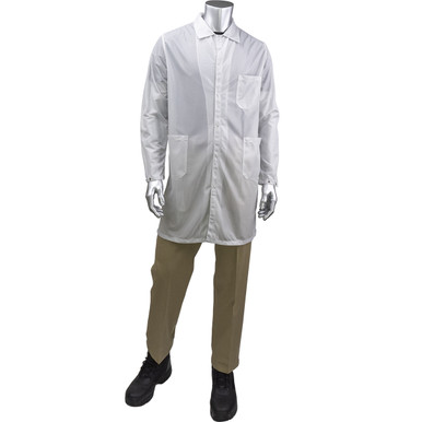 Uniform Technology StatStar Long ESD Labcoat, L, White BR51-44WH-L