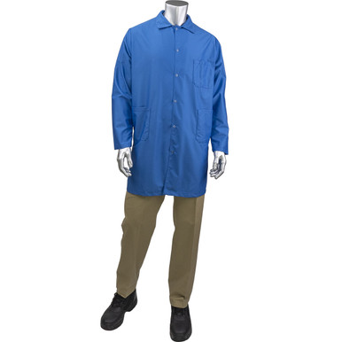 Uniform Technology Staticon Long ESD Labcoat, 3XL, Blue BR59N-45RB-3XL