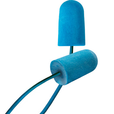 Food Pro Bullet BioSoft Metal Detectable Disposable Bio-Based Corded Foam Ear Plug with BioSoft Technology - NRR 32, OS, Blue BSF-D