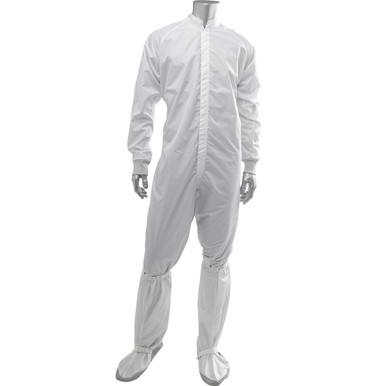 Uniform Technology Maxima ESD ISO 4 (Class 10) Cleanroom ESD Coverall, L, White CC1245-68WH-L
