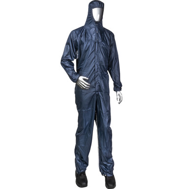 Uniform Technology Spray Barrier Paint / Powder Coating Hooded Coverall, S, Navy CCNQH2-26NV-S