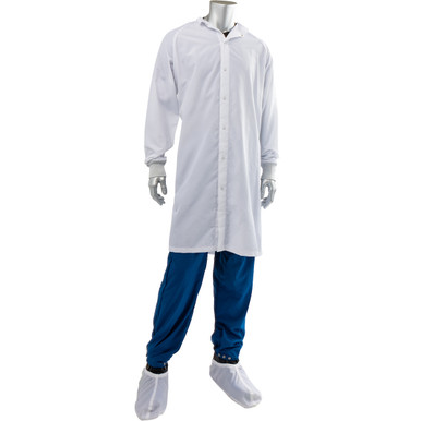 Uniform Technology C3 ISO 4 (Class 10) Cleanroom Frock, 5XL, White CFRC-65WH-5XL