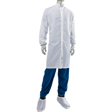 Uniform Technology C3 ISO 4 (Class 10) Cleanroom Frock, S, White CFRZC-65WH-S