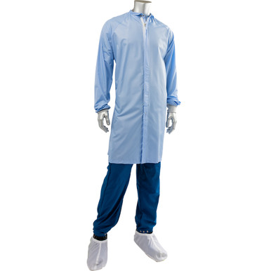 Uniform Technology Maxima ESD ISO 4 (CLASS 10) Cleanroom Frock, L, Light Blue CFRZC-68LB-L