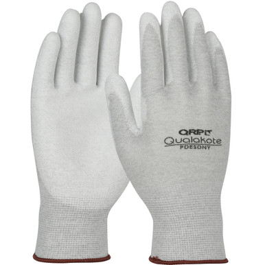QRP Qualakote Seamless Knit Nylon/Carbon Fiber with Polyurethane Coated Grip, XS, Gray PDESDNY-XS