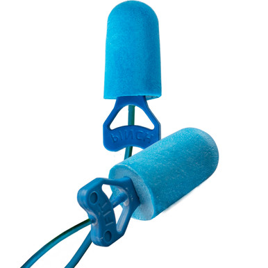 Food Pro Pinchfit BioSoft Metal Detectable Disposable Bio-based Corded Foam Ear Plug with Pinchfit Technology - NRR 32, OS, Blue PF-D