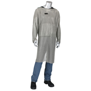 US Mesh Stainless Steel Mesh Tunic with Extended Apron Front with Belly Guard, M USM-4325L-M