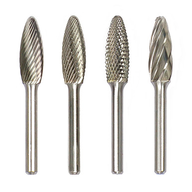 SH2DC Flame Shape Double Cut Burr 5/16" x 3/4"(2-1/2"OAL)1/4" shank SH2DC