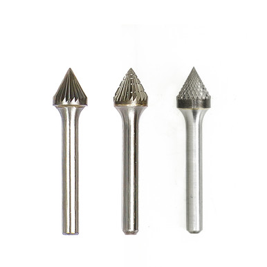 SJ5DC 60° Included Cone Shape Double Cut Burr 1/2" x 7/16"(2-3/16"OAL)1/4" shank SJ5DC