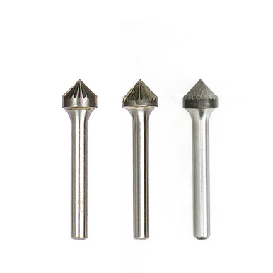 SK5DC 90° Included Cone Shape Cut Burr 1/2" x 1/4"(2"OAL)1/4" shank SK5DC