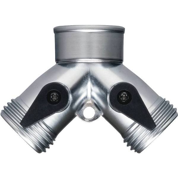 Melnor 2-Way Y Shut-Off Metal Hose Connector