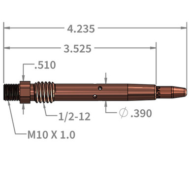 Replacement Diffuser for Binzel Asia 142.0144 Style Thread-on - For 7mm PowerBall Contact Tip WTP-TKD-PB-4-7MM