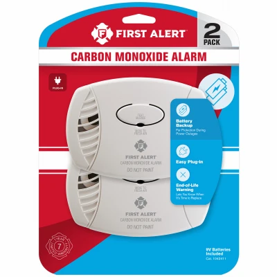 Plug-In Carbon Monoxide Alarms, 2-Pk.