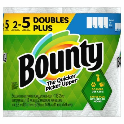 Select-A-Size Paper Towels, 2 Double Plus Rolls, White, 113 Sheets Per Roll