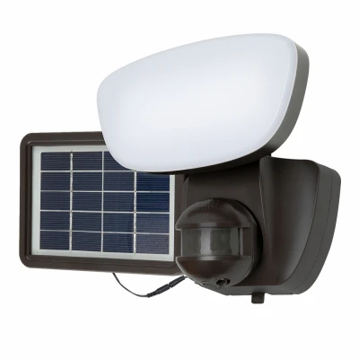 Solar Single-Head LED Security Floodlight, Motion Activated, 1000 Lumen, Black