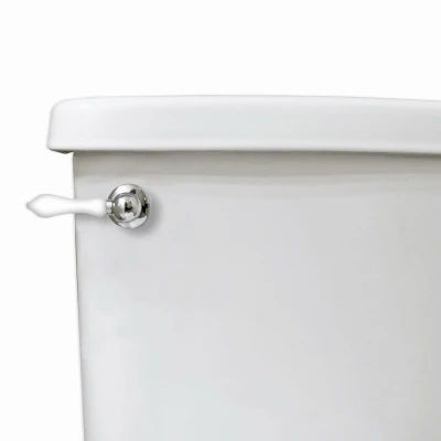 Toilet Handle, Universal Fit, Chrome with White Handle