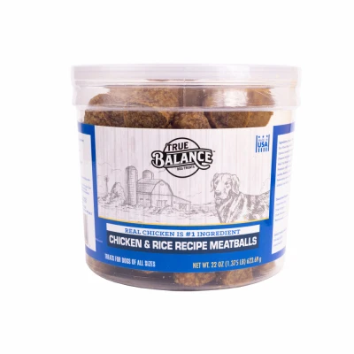 True Balance Chicken/Rice Meatball Dog Treats, 22 oz.