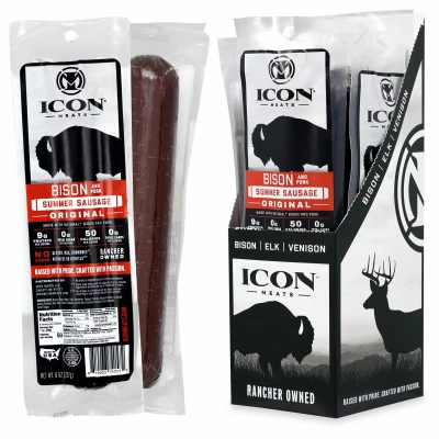 8 oz. Bison Summer Sausage, Original