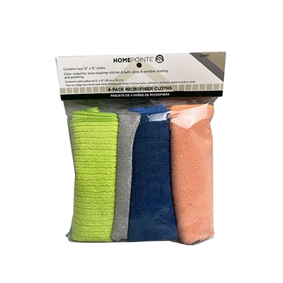 Microfiber Cleaning Cloths, 13 x 15 In., 4-Pk.