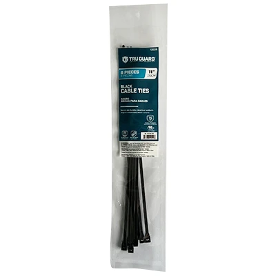Self-Locking Cable Ties, Black, 11 In., 8-Pk.