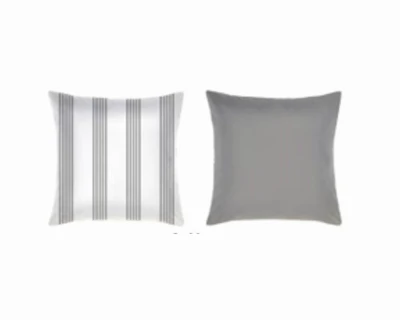 Patio Toss Pillow, Gray Striped, 16 x 16 x 4 In.