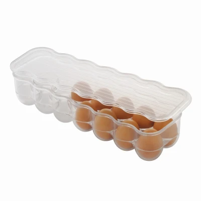 Clear BPA-Free Egg Storage Bin – Stackable RPET Refrigerator Organizer