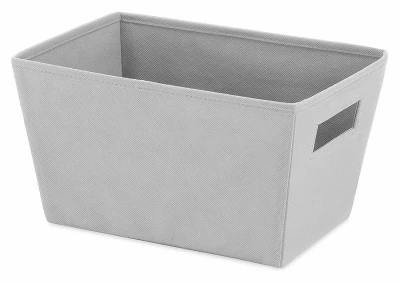 Fabric Storage Tote, Gray, 11 x 8 x 6 In.