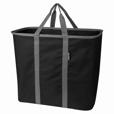 Collapsible Laundry Caddy/Basket, Black/Charcoal, Holds 55 Lbs.